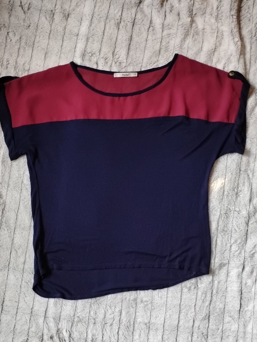 Papaya USA Burgundy & Blue Sheer & Jersey Soft Top